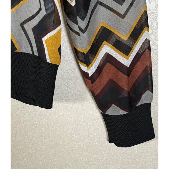 Missoni X Target Chevron V-Neck Sheer Long-Sleeve Pullover Top Multicolor - Picture 6 of 10